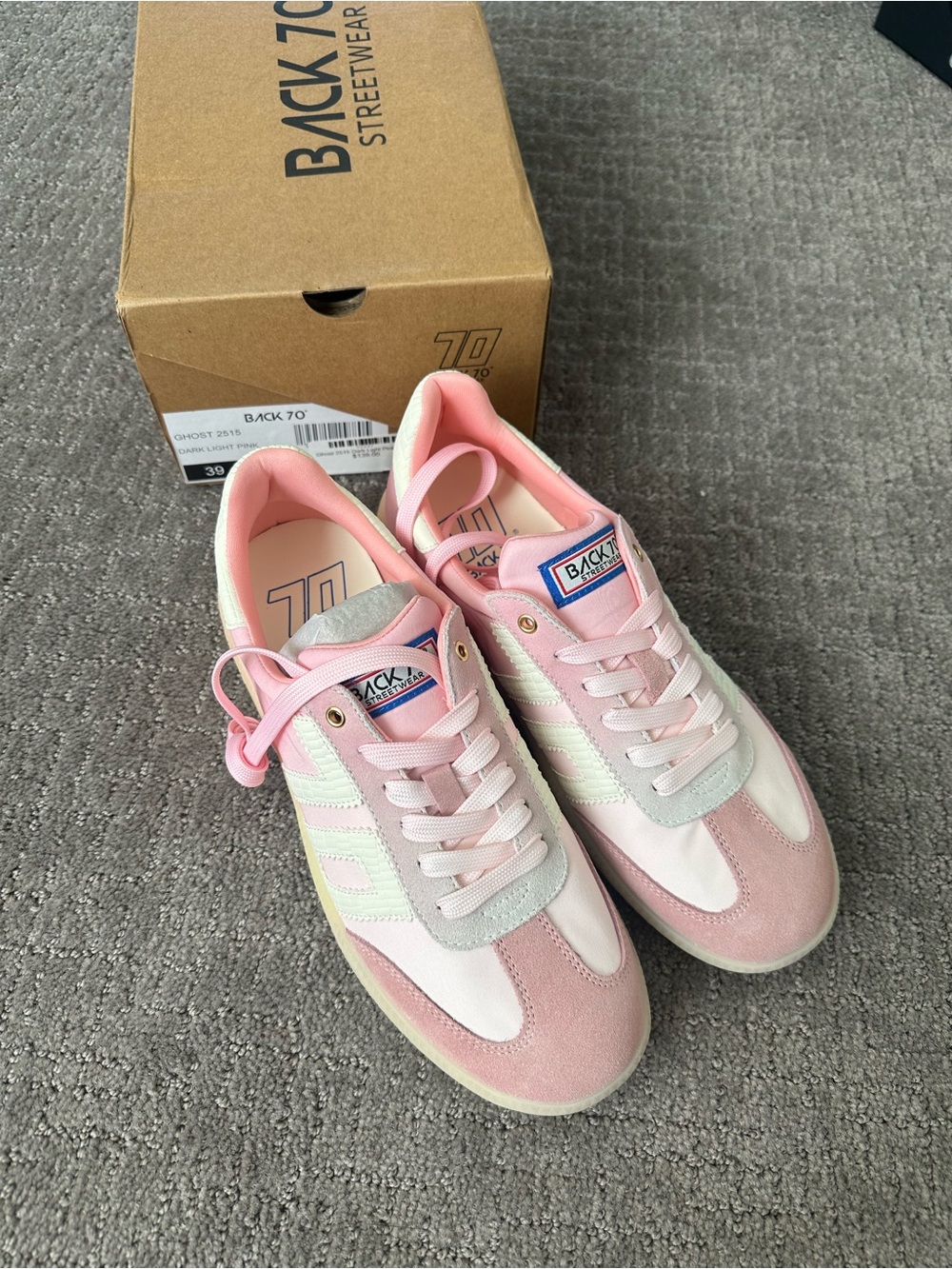 Women's Pink & Cream Retro Casual Sneakers